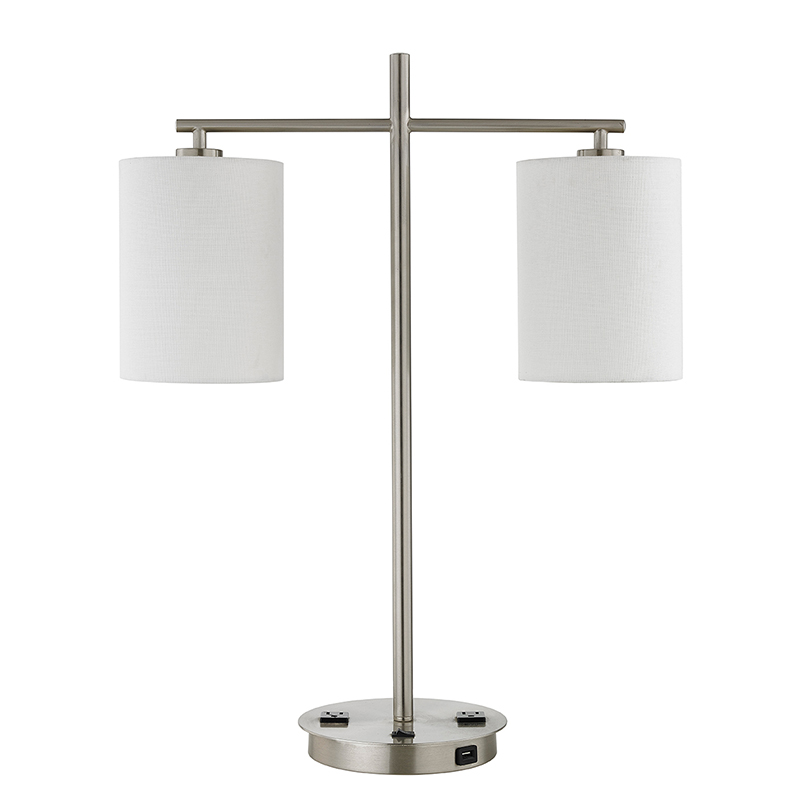 Lámpara de mesa de dos luces denoche en la habitación